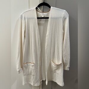 Blu Pepper Textured Cream Cardigan